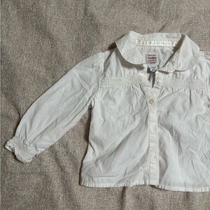 White Button-Front Long Sleeve Shirt for Kids Baby, undershirt, vintage